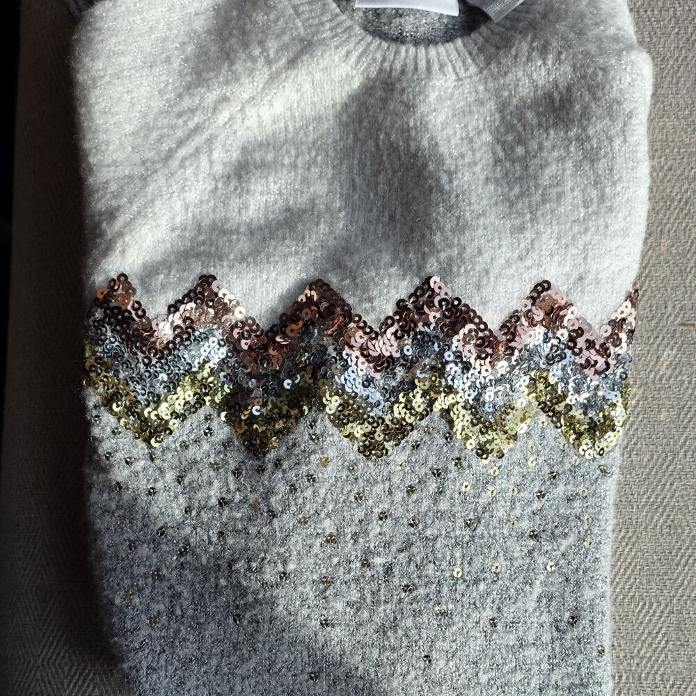 Girls Knitted Sweater Dress / Sparkle Dress / Sequin Dress / Little Girls Dress - Picture 6 of 16